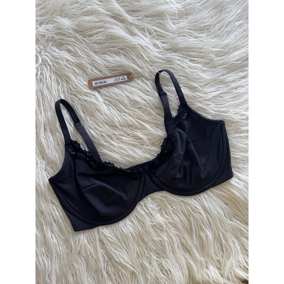 Skims Fits Everybody Lace Demi Underwire Bra Onyx Size 36DDD - Picture 2 of 7